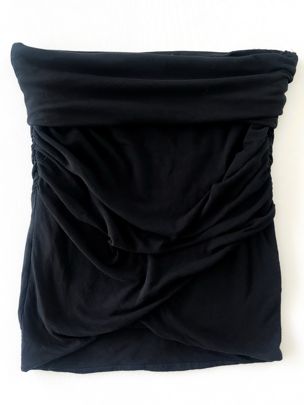 James Perse Ruched Strapless Tube Top Size 2 Black